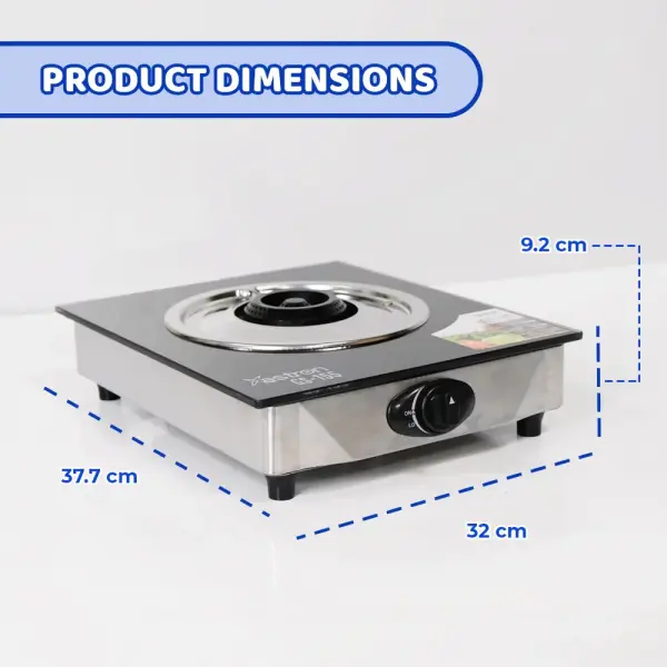 ASTRON GS-155 Glass Top Single Burner Gas Stove | Tempered Glass | Automatic Ignition | Premium LPG Stove