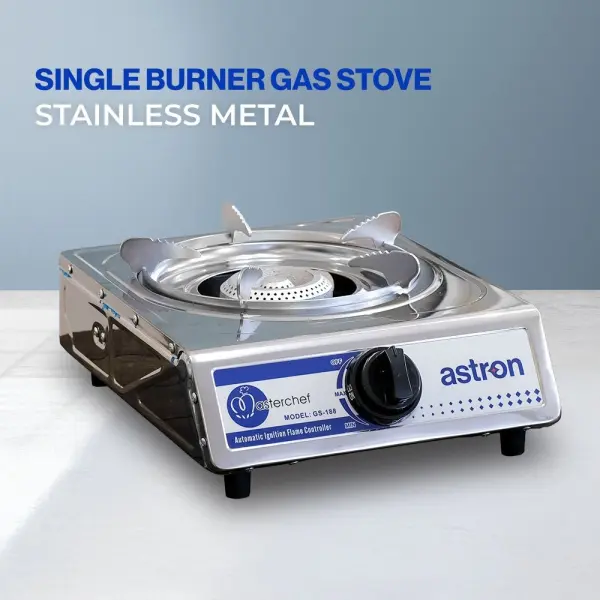 ASTRON GS-188 Single Burner Gas Stove | Heavy-Duty Stainless Steel | Auto-Ignition