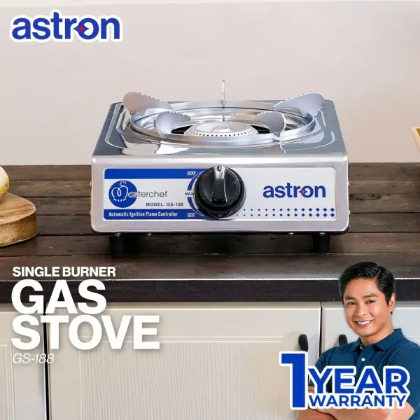 ASTRON GS-188 Single Burner Gas Stove | Heavy-Duty Stainless Steel | Auto-Ignition