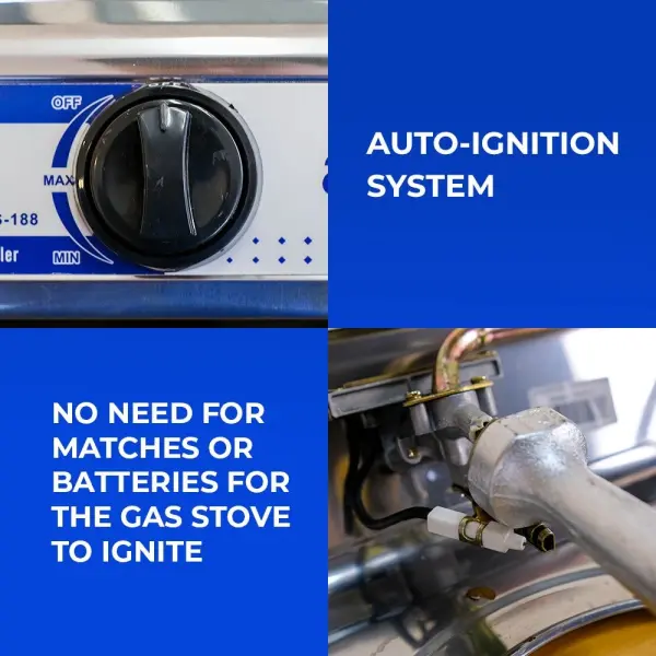 ASTRON GS-188 Single Burner Gas Stove | Heavy-Duty Stainless Steel | Auto-Ignition