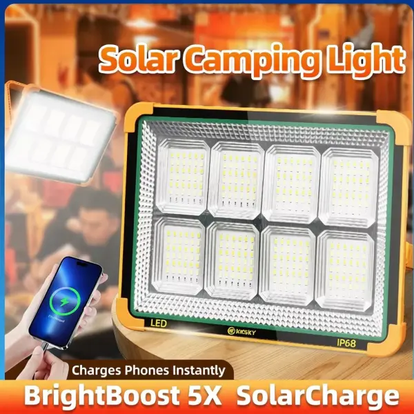 Solar Powered LED Flood Light with Powerbank